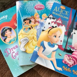 3 Disney princess coloring books craft